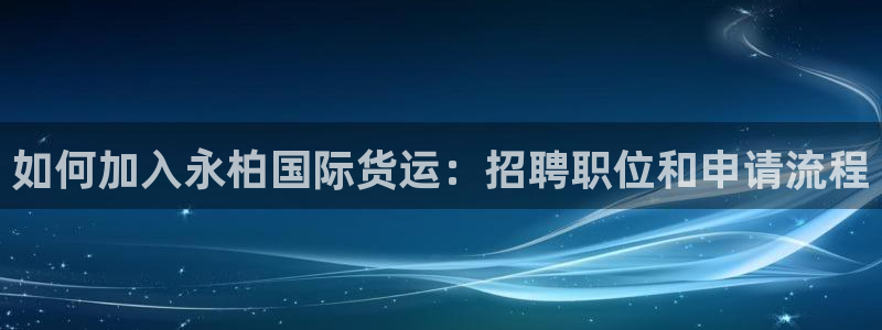 尊龙凯时白家乐：如何加入永柏国际货运：招聘职位和申请流程